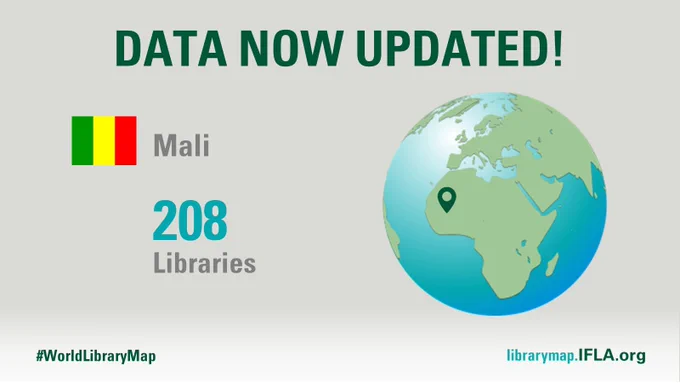 DATA NOW UPDATED – Mali: 208 Libraries! #WorldLibraryMap librarymap.ifla.org 