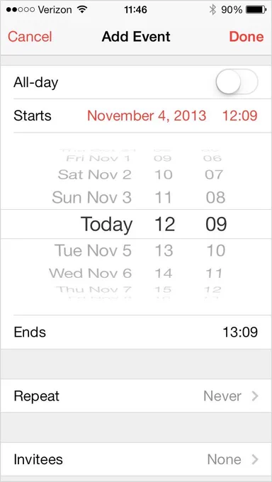 Old iOS time scroll wheel
