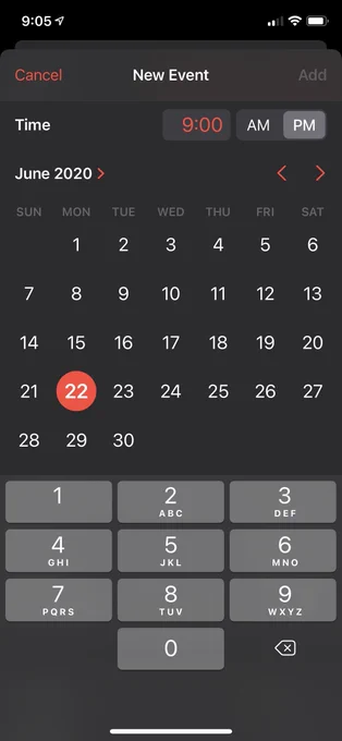 iOS time picker