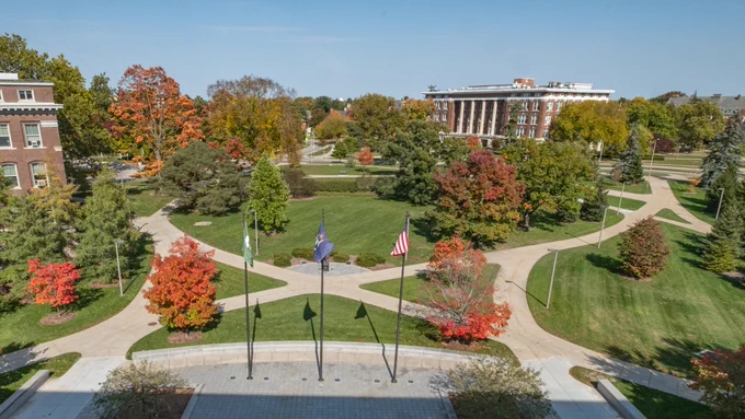 View from atop the Hannah Administration Building 
