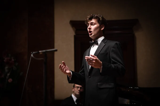 William Thomas (bass) on stage at the Wigmore Hall.