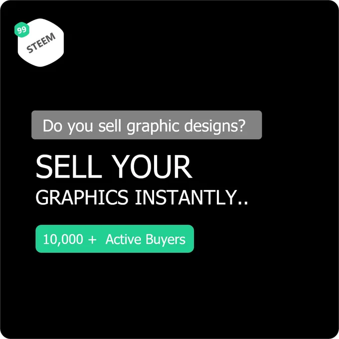 Are you a graphics designer? Do you design logos, app templates, or web designs? Or you are into some other sort of designs? Do you know there are more than 10,000 people on 99steem waiting for buying your designs?  Sign up & Start Selling your designs on 99steem.
https://99steem.com
