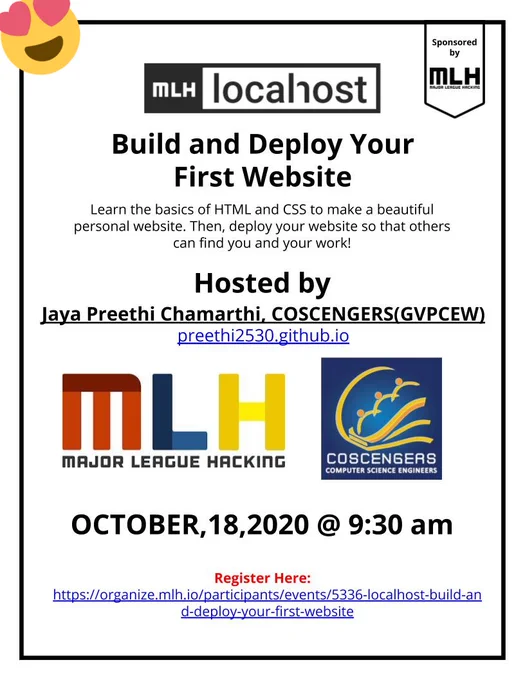 Mlhlocalhost conducted by COSCENGERS Club and our very own senior, Jaya Preethi