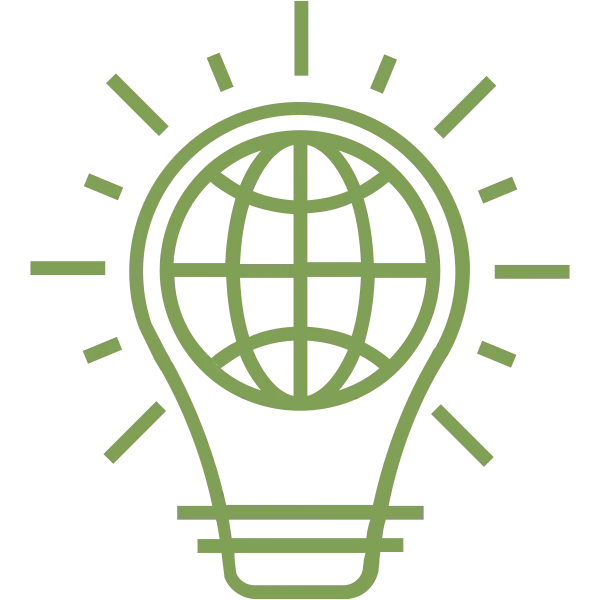 A graphic of a light bulb with a network inside it. 