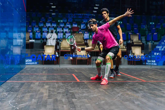 Borja Golan in action against Omar Mosaad in Qatar