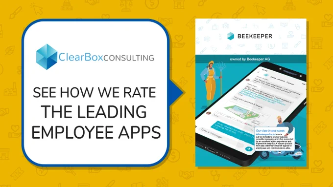 See how we rate the leading employee apps. Report cover Beekeeper screenshot on a mobile phone.