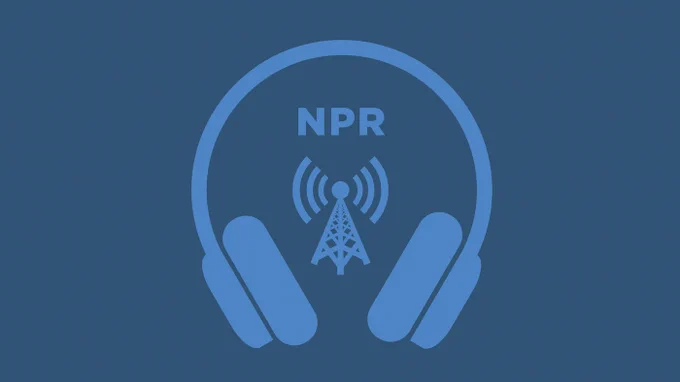 Graphic for NPR with headphones and a radio tower.