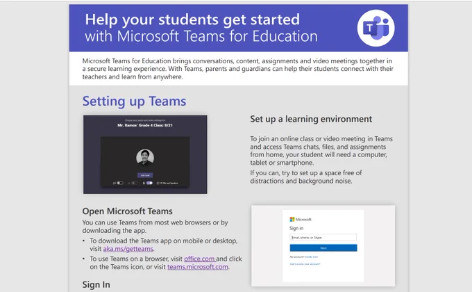 Picture of Parent Guides in Teams