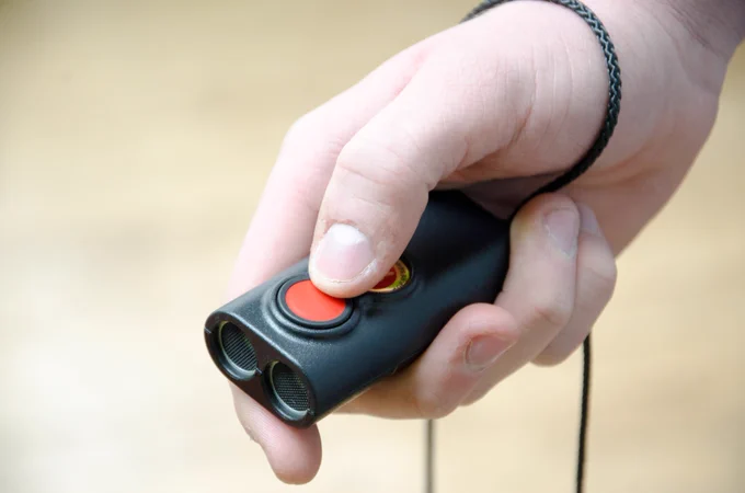 Miniguide accurate mobility obstacle detector and cane clamp for canes, pushchairs and walking frames.