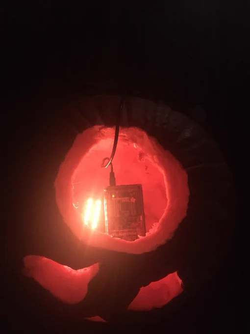 TI-RGB Array inside a pumpkin