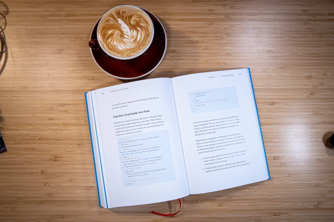 A look inside, with syntax highlighting with the color theme of the book.