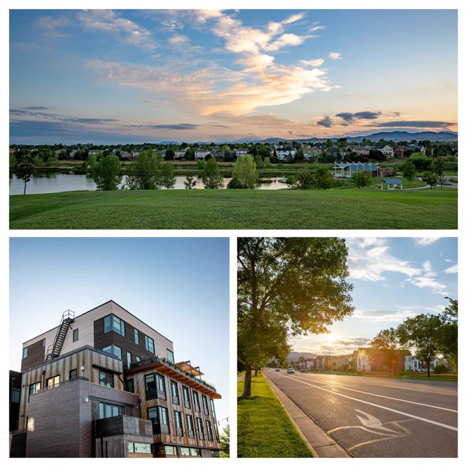 HOA land, Apartment complex, and neighborhood street images