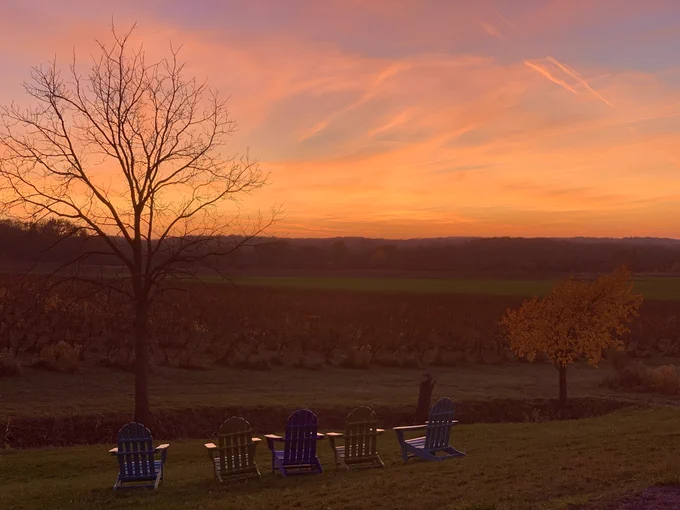 The "Just after sunset" sky show at Arrowhead Spring Vineyards