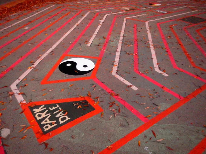 22 Lane Octagon Labyrinth

Taijitu / Yin-Yang Symbol☯️

  " Parkdale "

Painted in canvas spaces included in my Labyrinth Design,

All Finished !

Happy Labyrinth Walking Toronto !

http://Labyrinths.ca

Budapest Park ~ Sunnyside Beach ~ Toronto

| #Labyrinths🍥#LabyrinthArt🎨