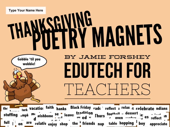Screenshot of Thanksgiving Poetry Magnets