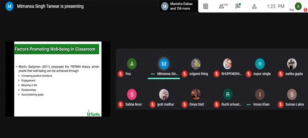 Mimansa Singh Tanwar from Fortis Healthcare facilitated these sessions.