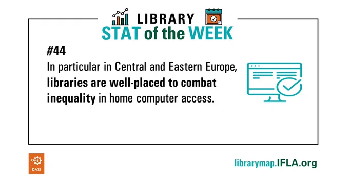 Library Stat of the Week #44 - in particular in Central and Eastern Europe, libraries are well-placed to combat inequality in home computer access. Image: a computer screen with a tick mark