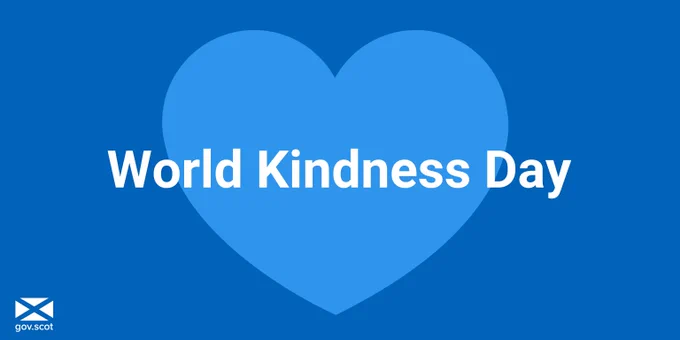 An icon of a heart with a text reading: World Kindness Day 