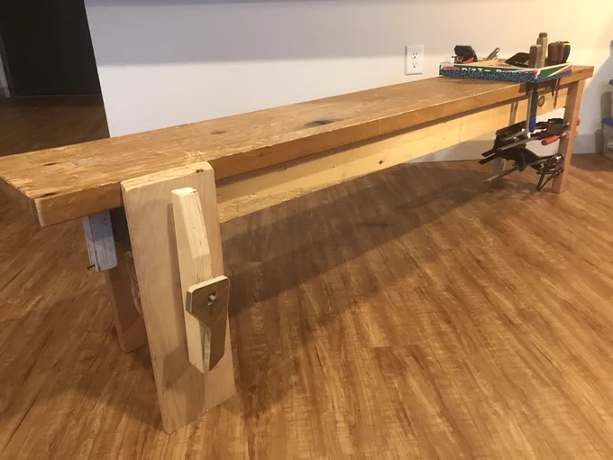 Enzo Mari Chris Schwarz Roman workbench DIY leg vise woodworking jig