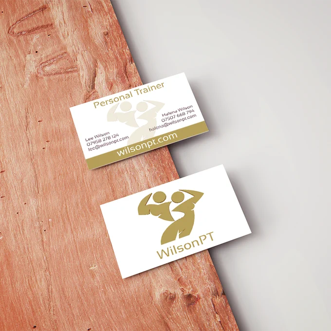 Freshly printed business cards for wilson personal trainers