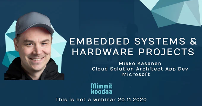 #ThisIsNotAWebinar -tapahtuman pääohjelmassa Mikko Kasanen, Cloud Solution Architect, kertoo sulautettujen järjestelmien kehityksestä ja miten alustavasta ajatuksesta siirrytään laitteiden massatuotantoon - ja paljon nopeammin kuin olisit arvannut. 🔗👉http://msft.it/6019pGVnc
