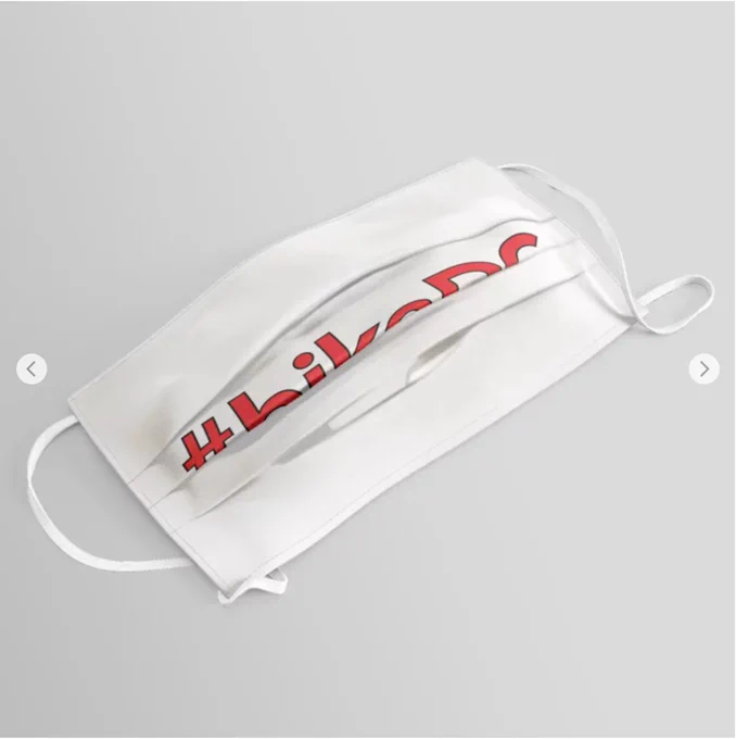 face mask with red #bikedc