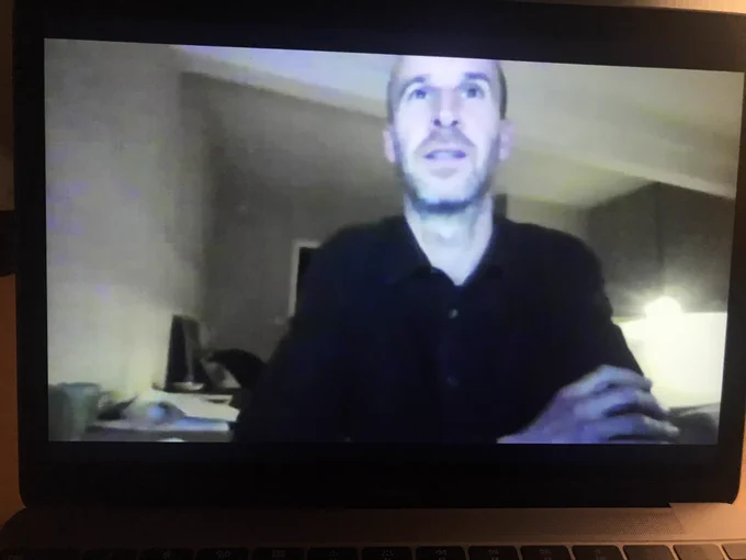 A person on a digital screen