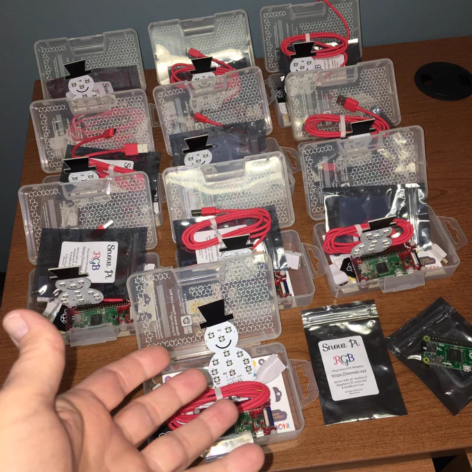 Raspberry Pi Zero kits on desk