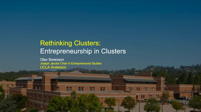 "Entrepeneurship in Clusters", with Olav Sorenson 