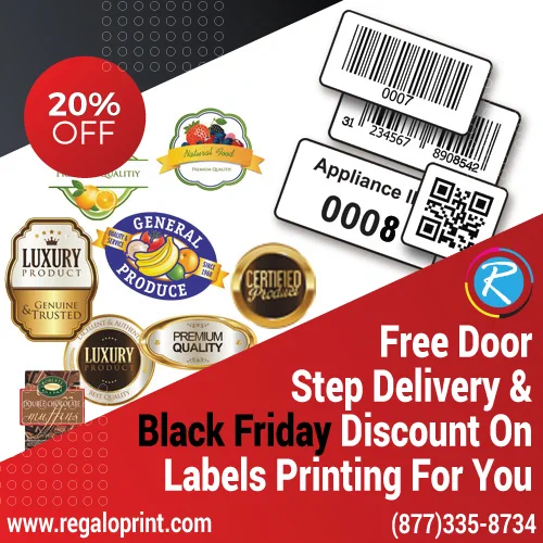 Black Friday Sale on Custom Labels Printing by RegaloPrint