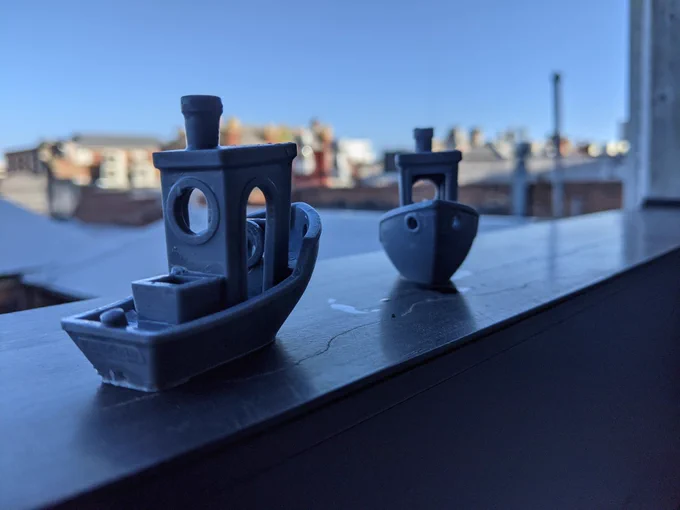 Two small tug boat resin 3d prints
