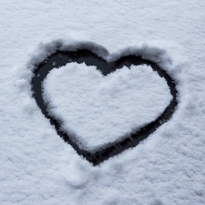 heart, snow, frost