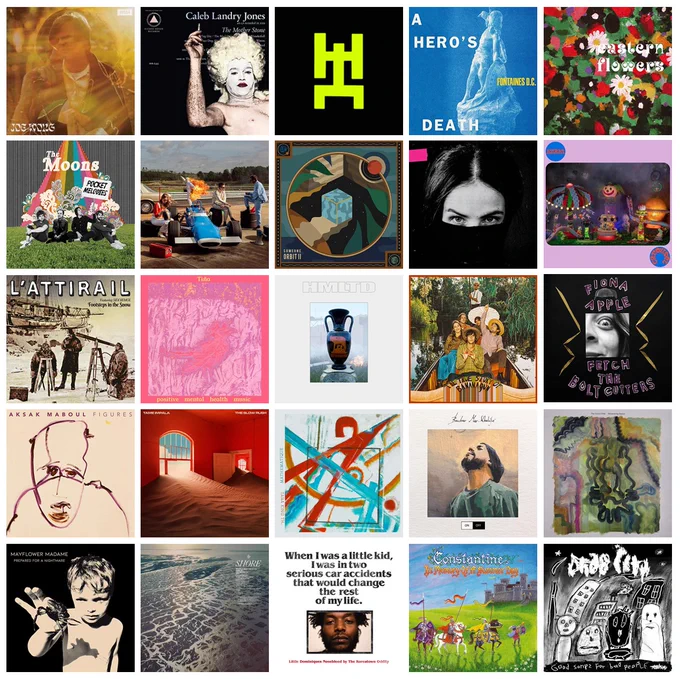 My preferred 25 albums released in 2020!