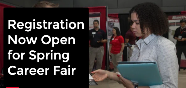 student at career fair