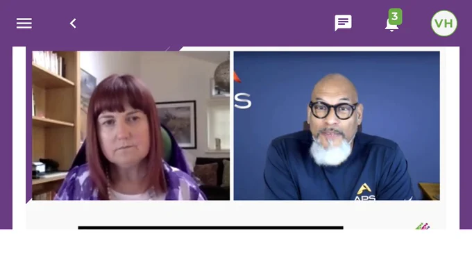Screenshot showing Kate Nash and John Amaechi