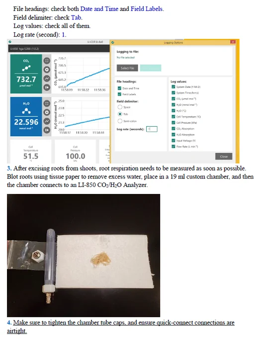 Page describing use of the gas analyzer software in the illustrated protocol. Full text included as PDF in the link.