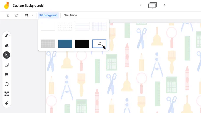 Jamboard user interface