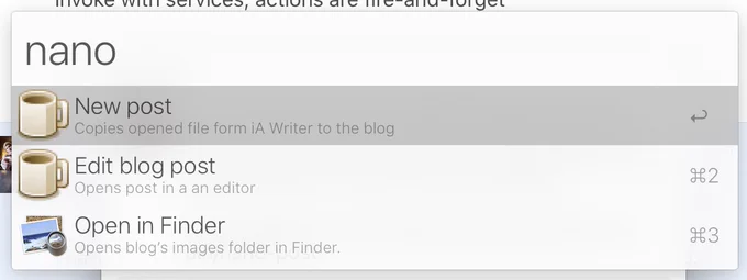Alfred workflow to scaffold a blog post