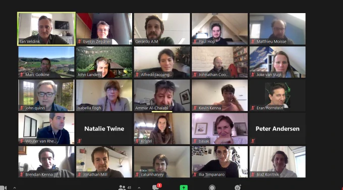 Researchers update each other during the online Science meeting today