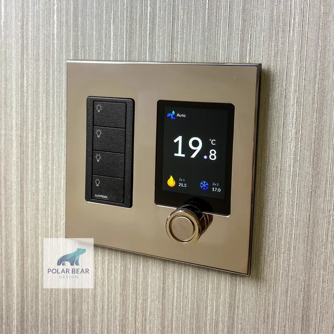Lutron RA2 Select keypad with thermostat