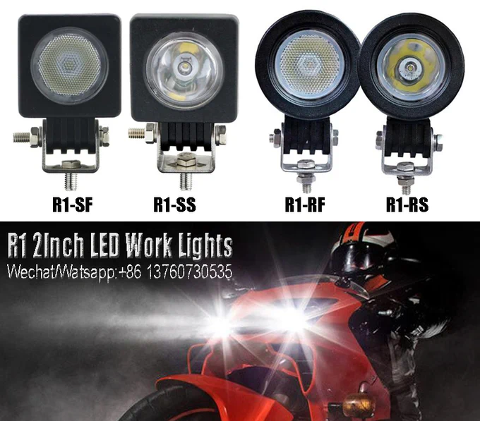 small size round and square LED Work Lights, both spot beam and flood beam available.