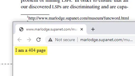 Webpage error message: I am a 404 page