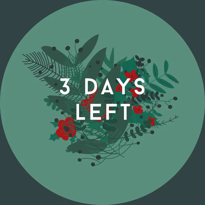 Green and Red Flowers Cheerful Foliage Christmas Adhesive Sticker.png