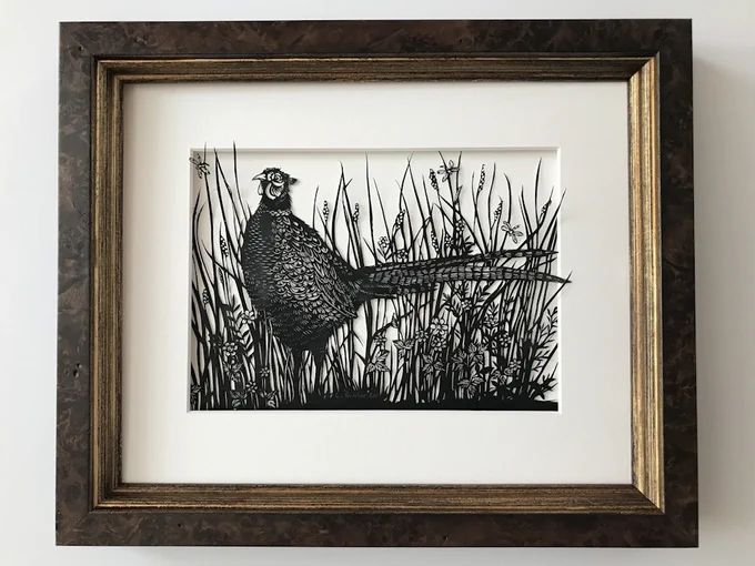 “pheasant”  by Lucrezia Bieler 2020— cut paper with scissors