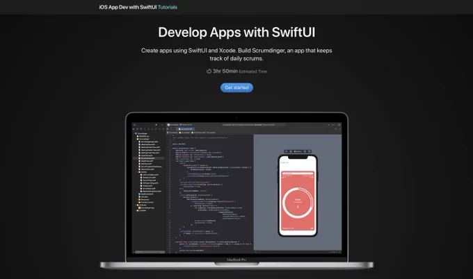 The tutorial name is Develop Apps with SwiftUI, it's a 4 hours tutorial where the student builds a SCRUM app