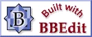 "Built With BBEdit" badge, originally released in 1996