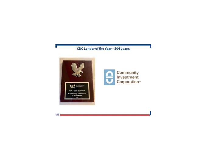 CIC is the CDC 504 Lender of the Year