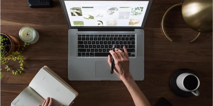 Laptop on desk image