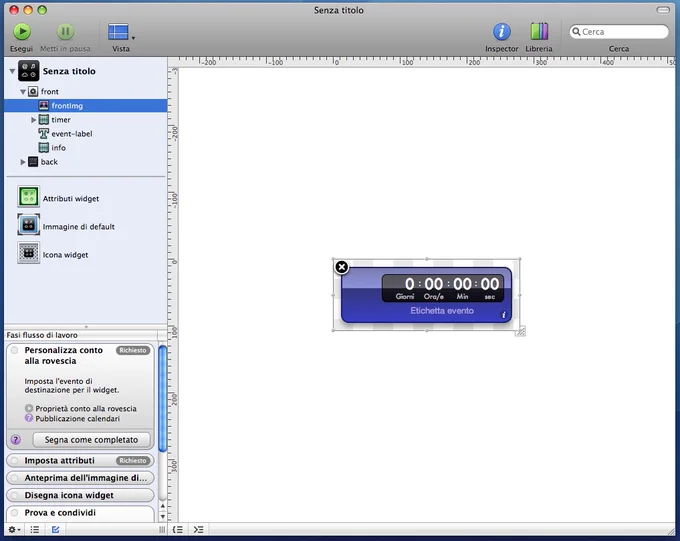 Dashcode app graphical interface for making widgets for iOS