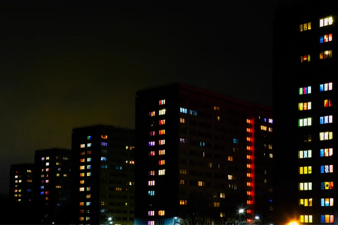 Towers of Light Commissioned by Southampton City Council for Mayflower 400 created by Andy McKewan in collaboration with Audacious